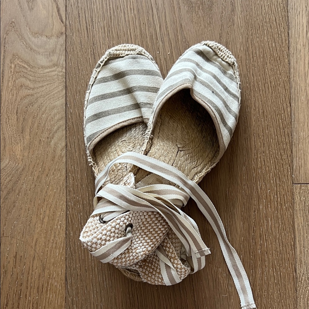 Soludos Striped Espadrille Flats with Laces